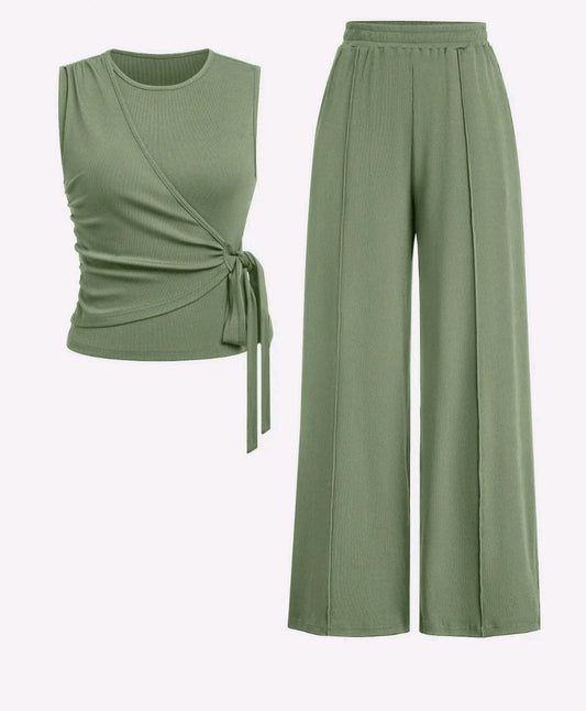 Tummy Tank Top & Wide leg Pant Set