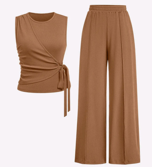 Tummy Tank Top & Wide Leg Pant Set