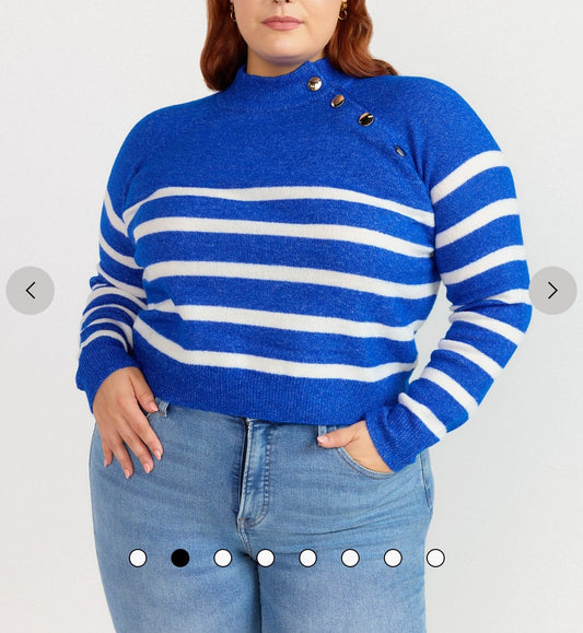 Long Sleeve Strip Sweater